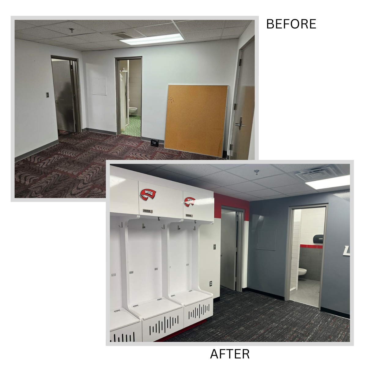 WKU Locker rooms before and affer