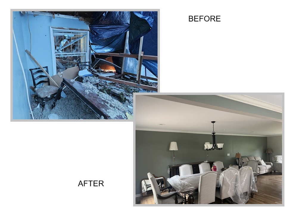 Storm / tree damage before and after
