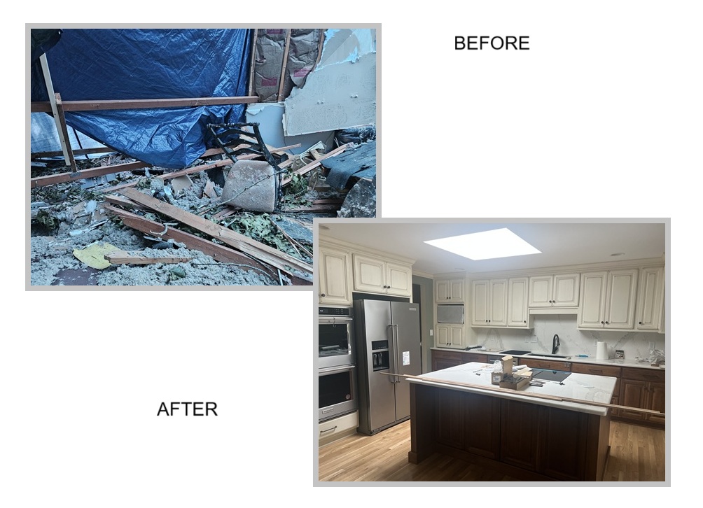 Storm / tree damage before and after